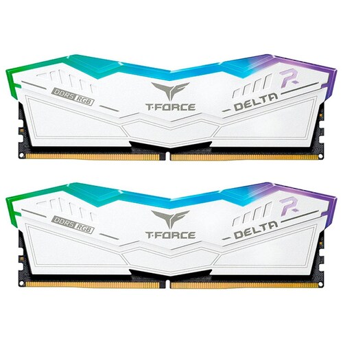 Memoria RAM DDR5 32GB 6000MT/s TEAMGROUP T-FORCE DELTA RGB 2x16GB Blanco FF4D532G6000HC38ADC01 
