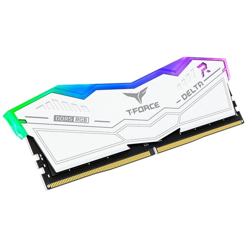 Memoria RAM DDR5 32GB 6000MT/s TEAMGROUP T-FORCE DELTA RGB 2x16GB Blanco FF4D532G6000HC38ADC01 
