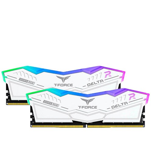 Memoria RAM DDR5 32GB 6000MT/s TEAMGROUP T-FORCE DELTA RGB 2x16GB Blanco FF4D532G6000HC38ADC01 
