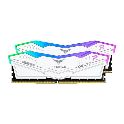 Memoria RAM DDR5 32GB 6000MT/s TEAMGROUP T-FORCE DELTA RGB 2x16GB Blanco FF4D532G6000HC38ADC01 