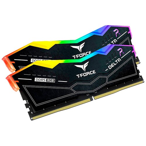 Memoria RAM DDR5 32GB 5200MT/s TEAMGROUP T-FORCE DELTA RGB 2x16GB Negro FF3D532G5200HC40CDC01 