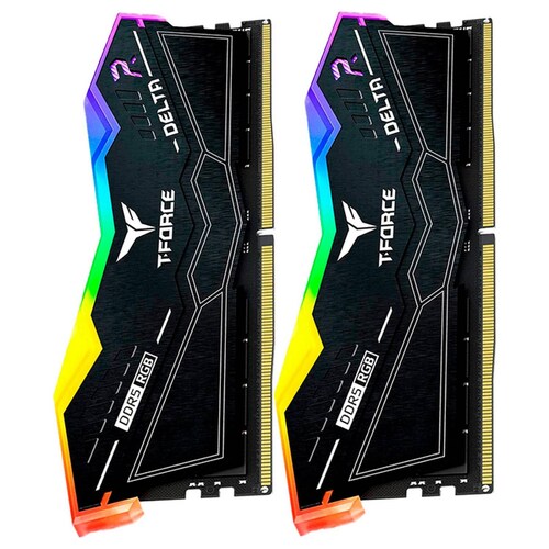 Memoria RAM DDR5 32GB 5200MT/s TEAMGROUP T-FORCE DELTA RGB 2x16GB Negro FF3D532G5200HC40CDC01 