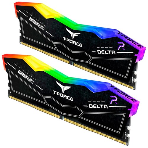 Memoria RAM DDR5 32GB 5200MT/s TEAMGROUP T-FORCE DELTA RGB 2x16GB Negro FF3D532G5200HC40CDC01 