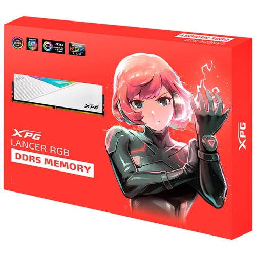 Memoria RAM DDR5 32GB 6000MT/s XPG LANCER RGB 2x16GB Blanco AX5U6000C3016G-DCLARW 