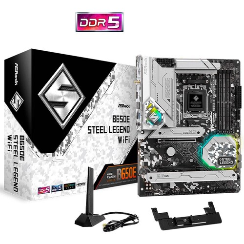 Tarjeta Madre ASROCK B650E STEEL LEGEND WIFI AM5 4x DDR5 3x M.2 PCIe 5.0 USB-C WIFI 6E BT 5.2 ATX 