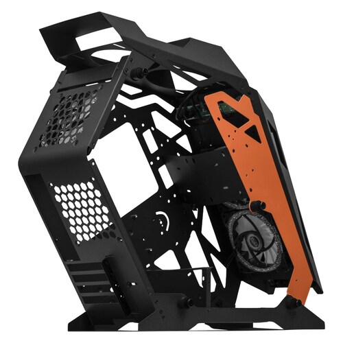 Gabinete Gamer XTREME PC GAMING XZGAIRBO Micro ATX 3 FAN ARGB Cristal Templado Negro/Naranja 