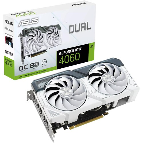 Tarjeta de Video ASUS Dual GeForce RTX 4060 White OC Edition 8GB GDDR6 DUAL-RTX4060-O8G-WHITE 