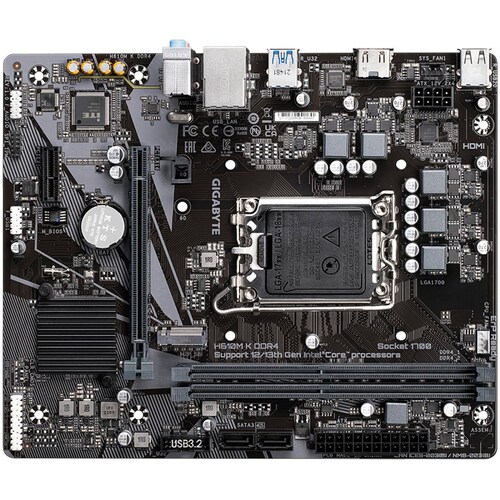 Tarjeta Madre GIGABYTE H610M K DDR4 LGA1700 2x DDR4 1x M.2 PCIe 3.0 Micro ATX 