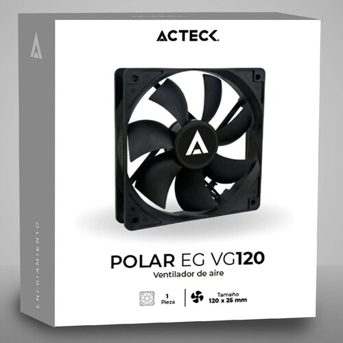 Ventilador ACTECK POLAR EG VG120 120mm 1700RPM Negro AC-938136 