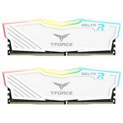 Memoria RAM DDR4 32GB 3200MHz TEAMGROUP T-FORCE DELTA RGB 2x16GB Blanco TF4D432G3200HC16FDC01 