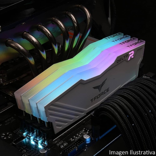 Memoria RAM DDR4 32GB 3200MHz TEAMGROUP T-FORCE DELTA RGB 2x16GB Blanco TF4D432G3200HC16FDC01 