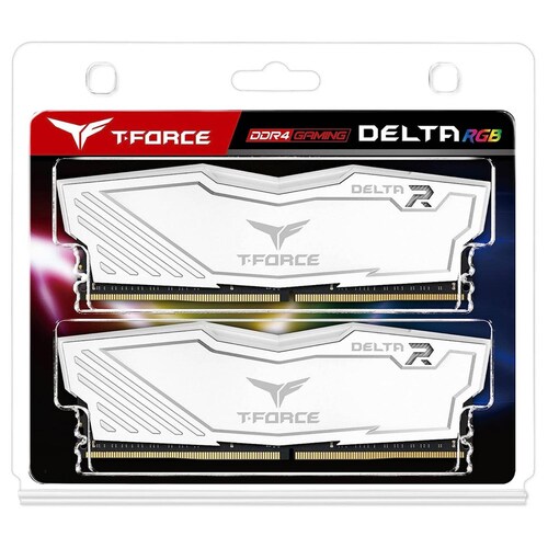 Memoria RAM DDR4 32GB 3200MHz TEAMGROUP T-FORCE DELTA RGB 2x16GB Blanco TF4D432G3200HC16FDC01 