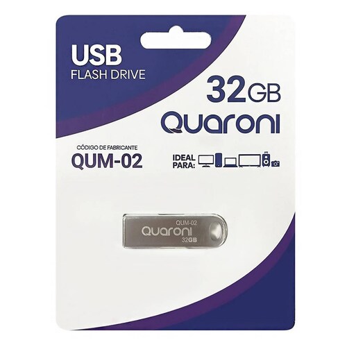 Memoria USB 32GB QUARONI 2.0 Metalica QUM-02 