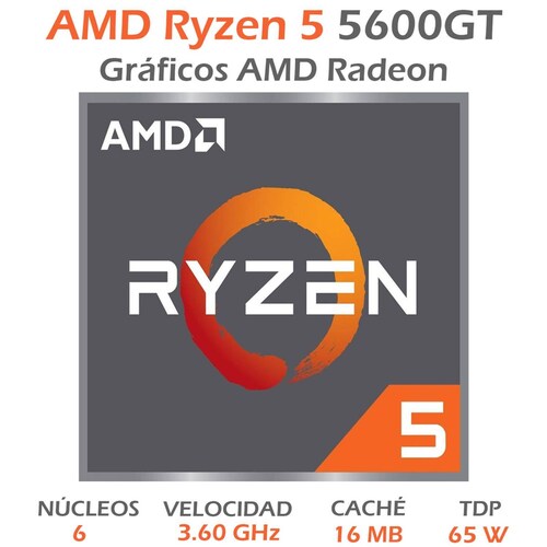 Procesador AMD RYZEN 5 5600GT 3.6 GHz Six Core AM4 100-100001488BOX 