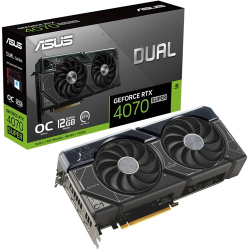 Tarjeta de Video ASUS Dual GeForce RTX 4070 SUPER OC Edition 12GB GDDR6X DUAL-RTX4070S-O12G 