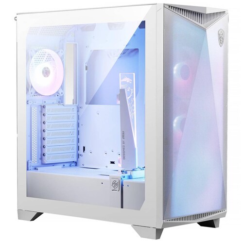 Gabinete Gamer MSI MPG GUNGNIR 300R AIRFLOW WHITE E-ATX Media Torre 4 Fan Cristal Templado USB-C ARGB Blanco 
