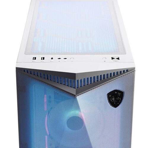 Gabinete Gamer MSI MPG GUNGNIR 300R AIRFLOW WHITE E-ATX Media Torre 4 Fan Cristal Templado USB-C ARGB Blanco 