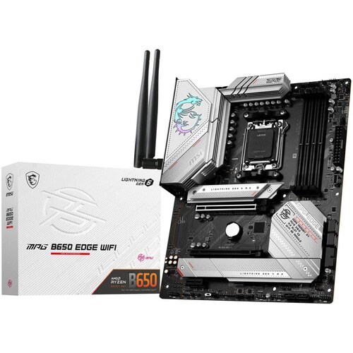 Tarjeta Madre MSI MPG B650 EDGE WIFI AMD AM5 4x DDR5 3x M.2 PCIe 5.0 USB-C WIFI 6E BT 5.3 ATX 