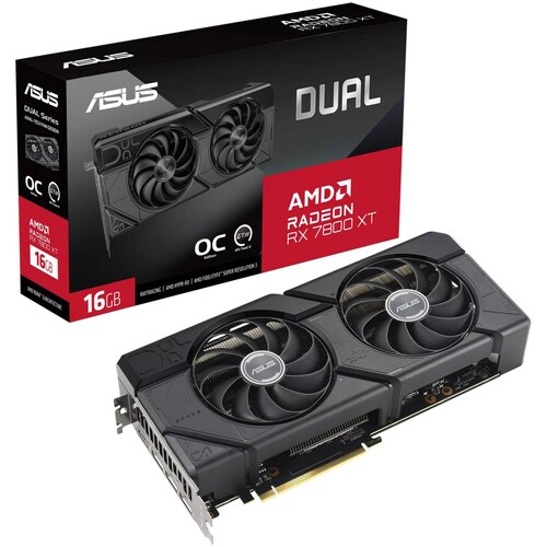 Tarjeta de Video ASUS Dual Radeon RX 7800 XT OC Edition 16GB GDDR6 DUAL-RX7800XT-O16G 