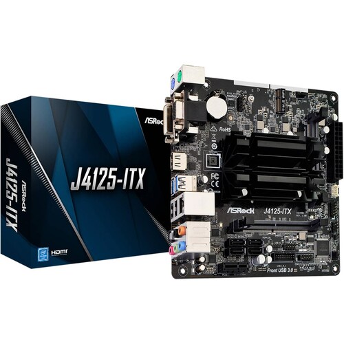 Tarjeta Madre ASROCK J4125-ITX Celeron J4125 2x DDR4 PCIe 2.0 Mini ITX 