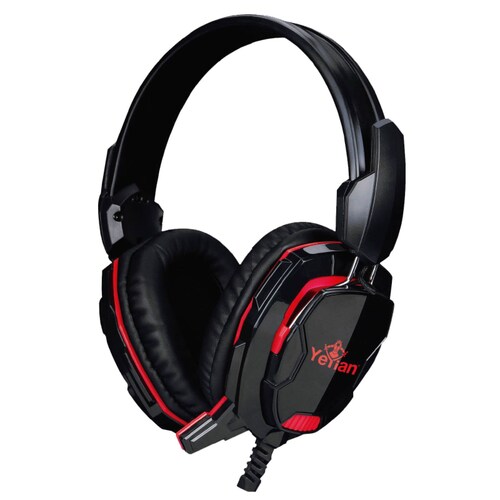 Diadema gaming Yeyian tempest 2000 alambricos 2 metros 3.5mm negro/rojo (yh2000)