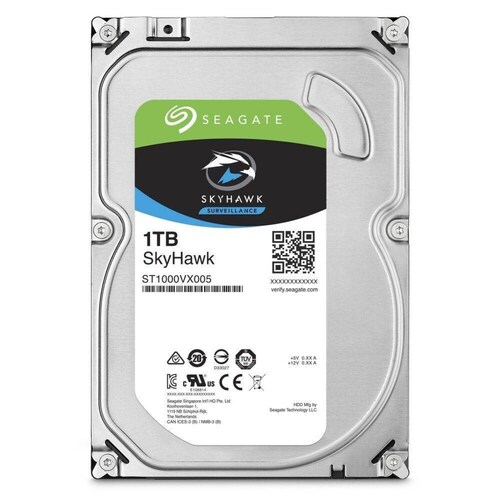 DISCO DURO INTERNO SEAGATE ST1000VX005 SKYHAWK, 1TB, SATA III, 3.5", 5900RPM, 64MB CACHE