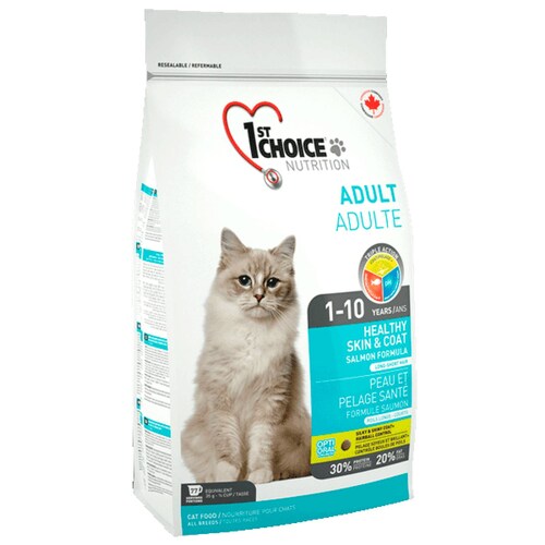 1st Choice Alimento para Gato Adulto Piel y Pelaje Saludable formula de salmon 907 gr