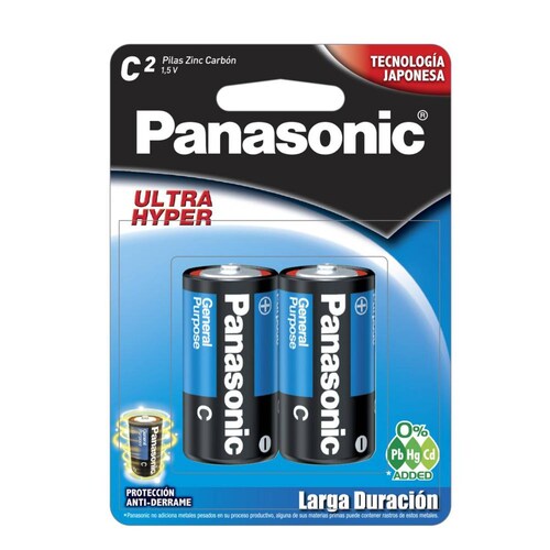 Pila Panasonic C Con 2 1.5v R14 Gorda Chica 