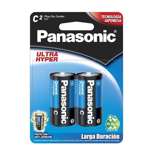 Pila Panasonic C Con 2 1.5v R14 Gorda Chica 