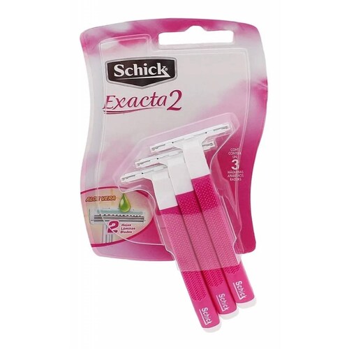 Rastrillo Schick 6803310b Exacta2 Blister C/3 Rosa 