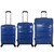 Set de 3 maletas con ruedas de 20", 24" y 28" Mod Polonia   Azul 