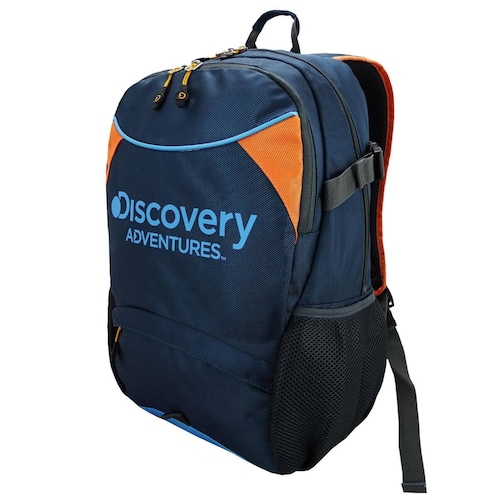 Mochila Mod Holbox con logo Discovery Adventures   Azul con Naranja 