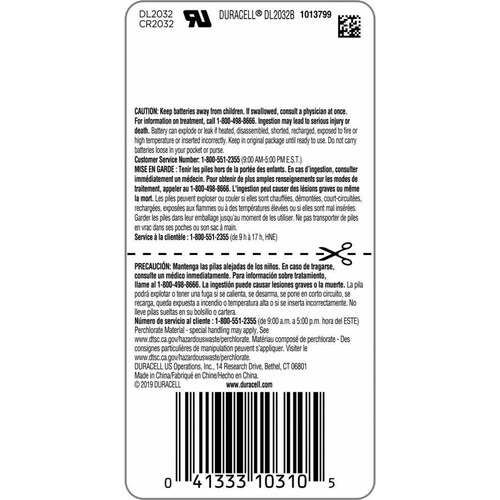 PILA DURACELL LITIO CR2032 3V 