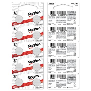 Tira De 10 Pz De Pila Energizer Alcalina A76 Lr44 Ag13 De 1.5v