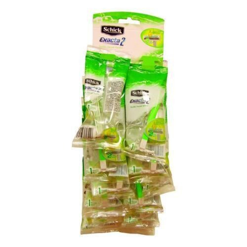 12 Rastrillos Desechables Afeitar Schick Exacta Durable 