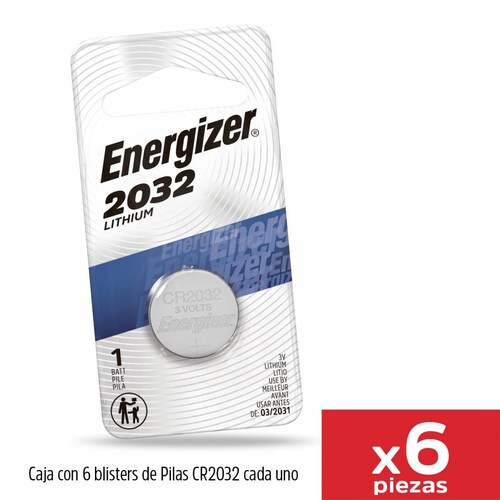 Pila Boton Energizer 2032 Litio Blister 6 Unidades 