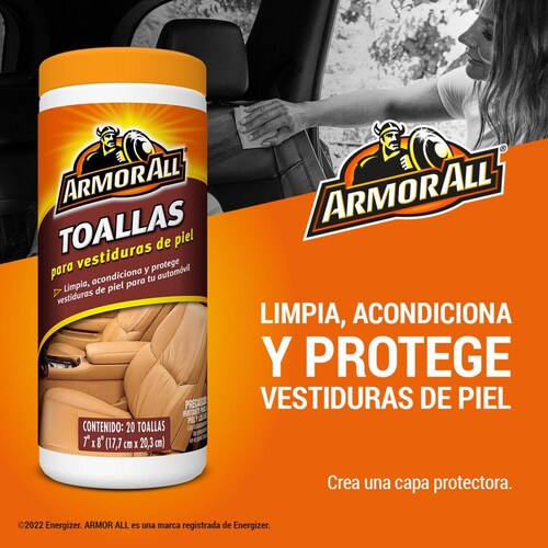 Toallitas Protectoras Limpia Acondiciona Armor All Para Piel 