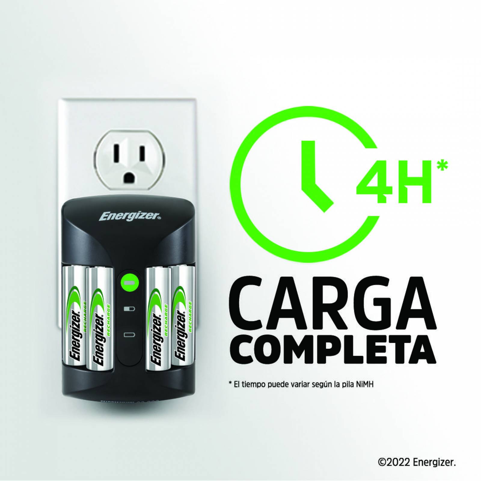 Cargador Pilas Energizer CHPRO Incluye 2 Pilas AA 