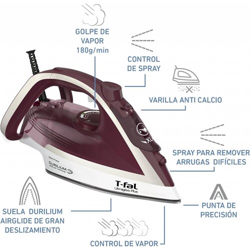 PLANCHA VAPOR T-FAL FV6811X0 ULTRAGLISS PLUS ANTIADHERENTE 