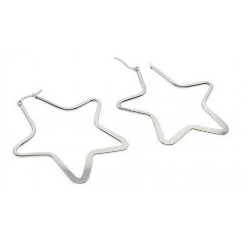 Arracadas De Estrella Acero Quirurgico Plateado 