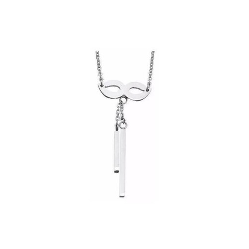 Cadena Con Dije En Forma D Antifaz Plateado Acero Inoxidable 