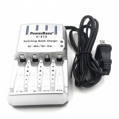 Cargador De Baterías Aa Y Aaa 4 Slots 500ma Ni-mh con cable 