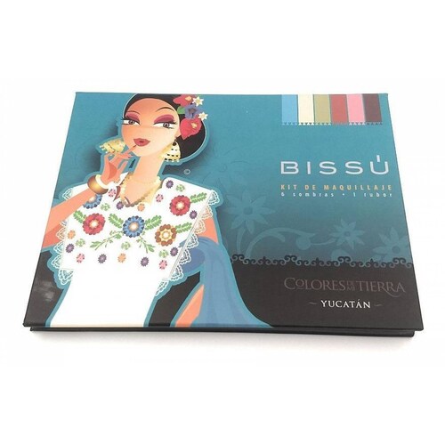 Kit De Maquillaje Bissu 6 Sombras Y Un Rubor Yucatan 