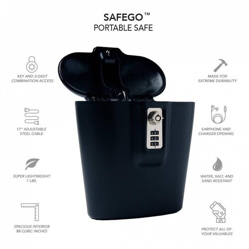 Caja D Seguridad Portátil D Viaje C Llave Y Acceso Combinado 