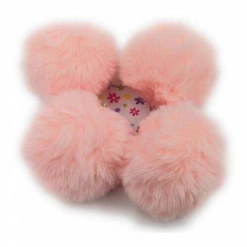 Coletero Liga Suave Pompom Accesorio Para Cabello Colores Salmón Melon