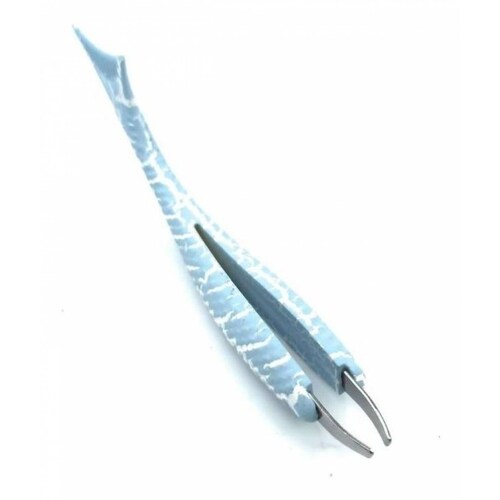 Pinzas Y Cepillo 2 En 1 Depilar Cejas Forma De Cola D Sirena Azul Azul con Blanco