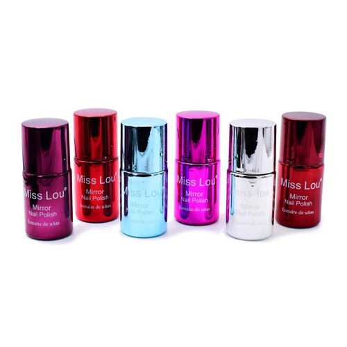 Kit de 6 esmaltes efecto espejo diferentes colores 14ml 1 