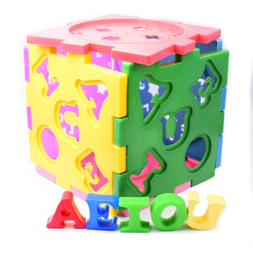 Cubo Didáctico Juguete educativo armable con letras grande 