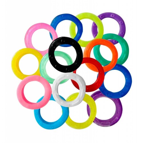 1000 arillos identificadores de llaves de colores de goma 