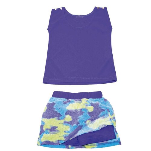 Ropa Deportiva para niña conjunto blusa/falda-short 003(CL) 
